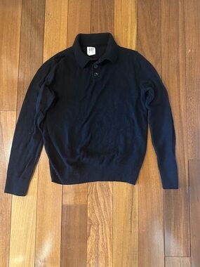 GAP Black Button Collar Sweater
